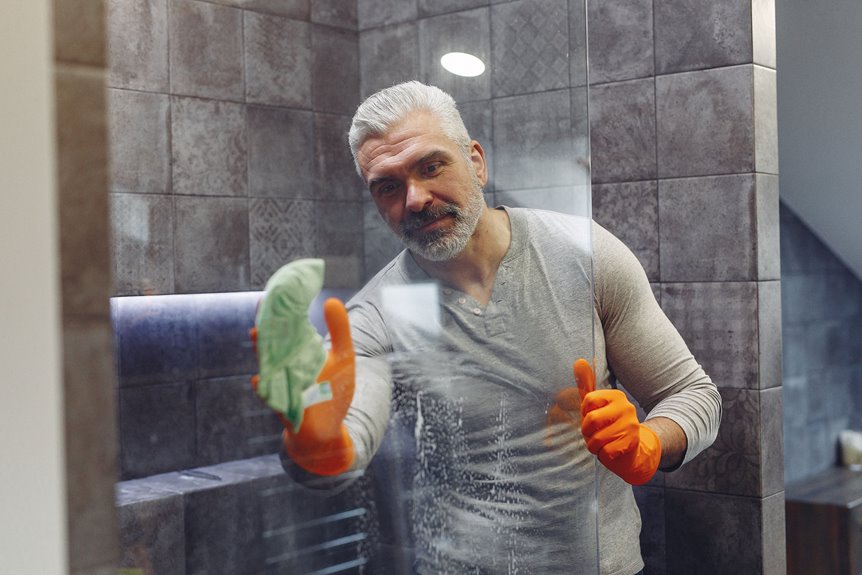 remove shower door soap scum